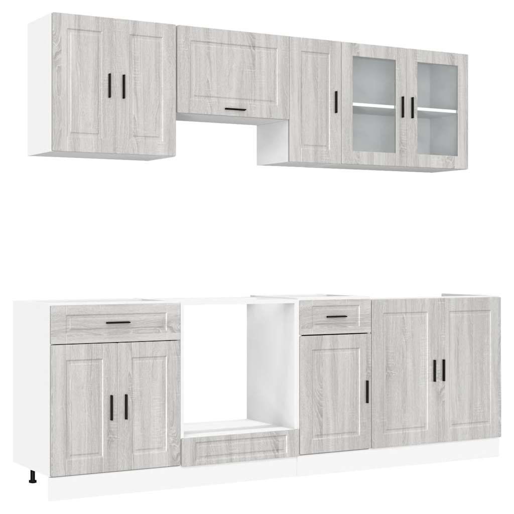 Set Mobili da Cucina 8 pz Kalmar Grigio Sonoma in Truciolato | homemem39