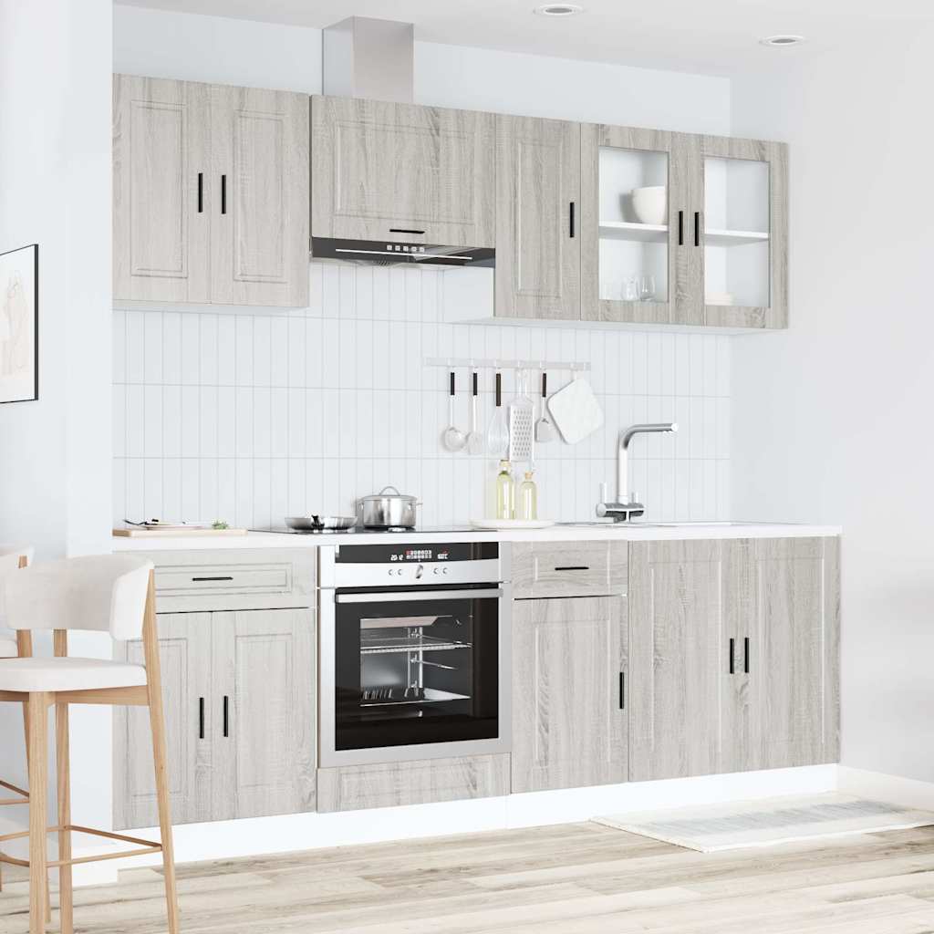 Set Mobili da Cucina 8 pz Kalmar Grigio Sonoma in Truciolato | homemem39