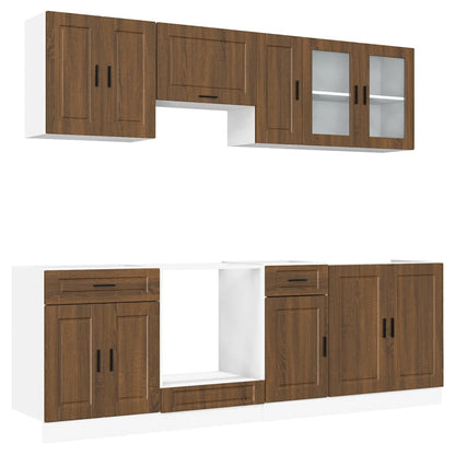 Set Mobili da Cucina 8 pz Kalmar Rovere Marrone in Truciolato | homemem39