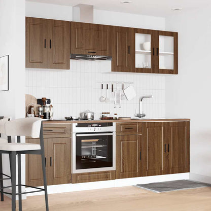 Set Mobili da Cucina 8 pz Kalmar Rovere Marrone in Truciolato | homemem39