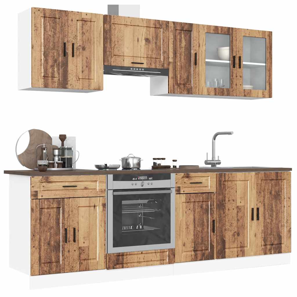 Set Mobili da Cucina 8 pz Kalmar Legno Vecchio in Truciolato | homemem39