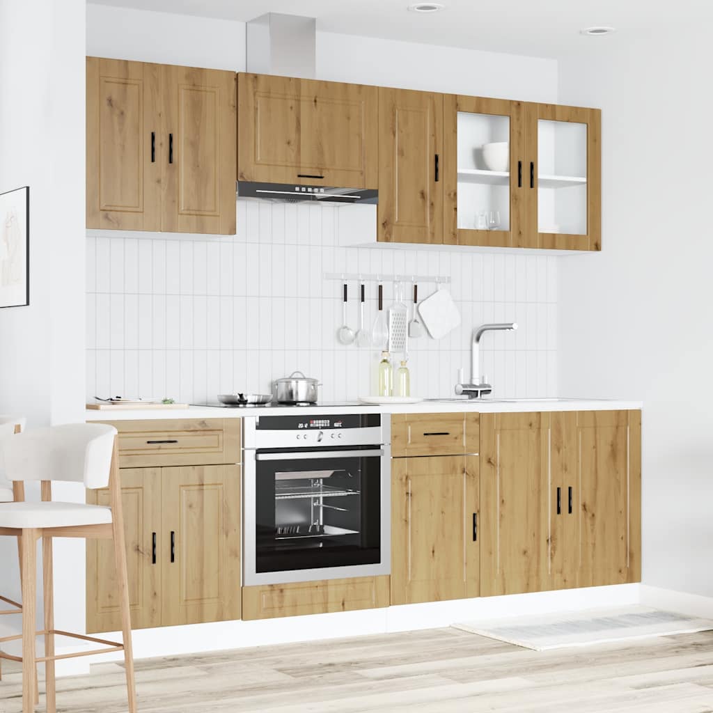 Set Mobili da Cucina 8 pz Kalmar Rovere Artigianale Truciolato | homemem39