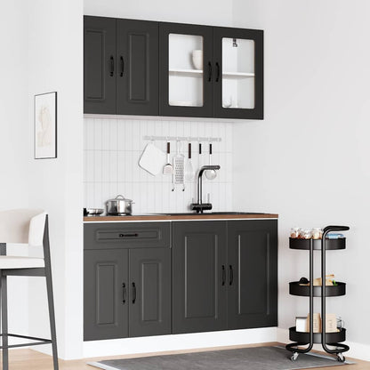 Set Mobili da Cucina 4 pz Kalmar Neri Legno Multistrato | homemem39
