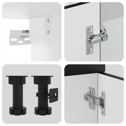Set Mobili da Cucina 4 pz Kalmar Neri Legno Multistrato | homemem39