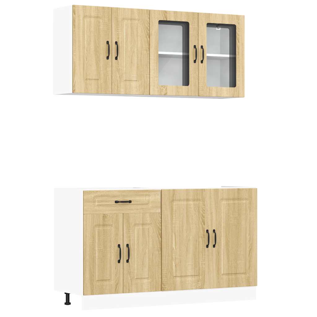 Set Mobili da Cucina 4 pz Kalmar Rovere Sonoma in Truciolato | homemem39