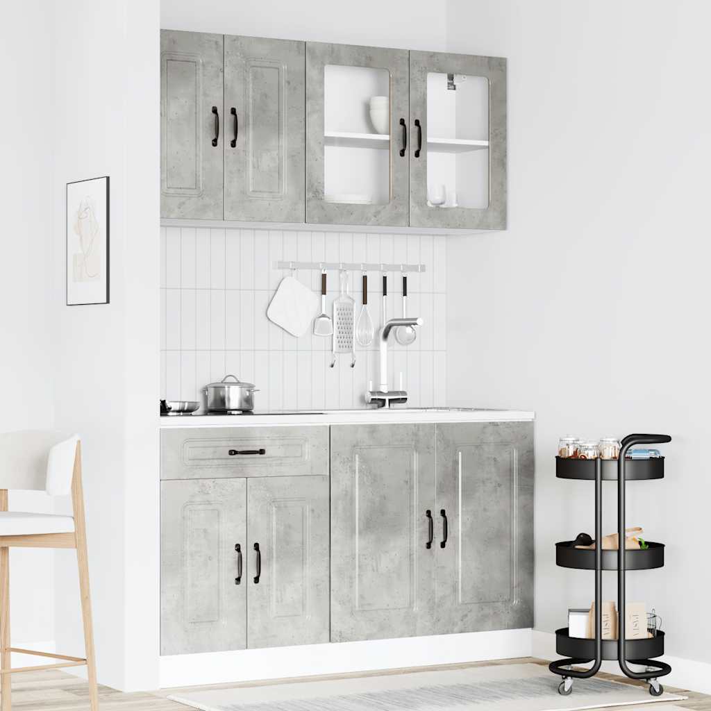 Set Mobili da Cucina 4 pz Kalmar Grigio Cemento in Truciolato | homemem39