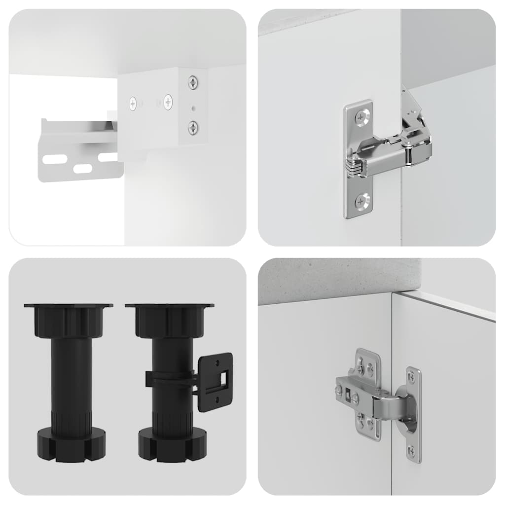 Set Mobili da Cucina 4 pz Kalmar Grigio Cemento in Truciolato - homemem39