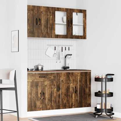 Set Mobili da Cucina 4 pz Kalmar Rovere Fumo Legno Multistrato | homemem39