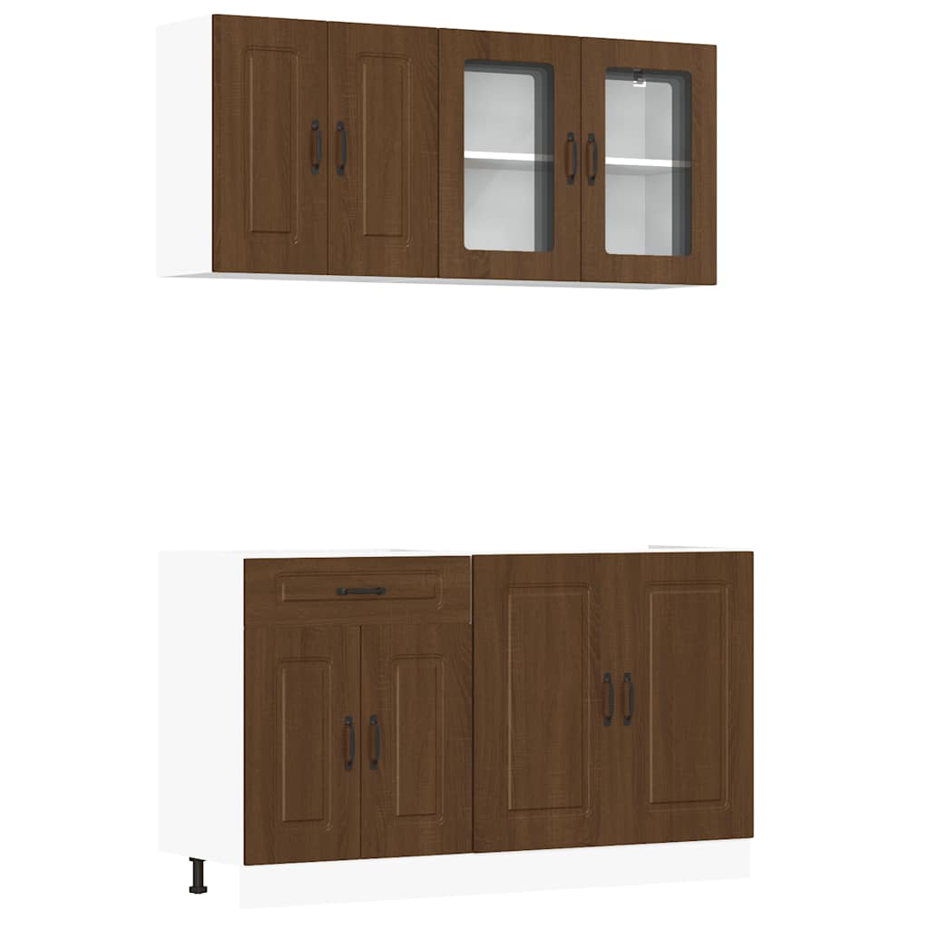 Set Mobili da Cucina 4 pz Kalmar Rovere Marrone in Truciolato | homemem39