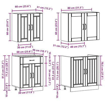 Set Mobili da Cucina 4 pz Lucca Neri Legno Multistrato | homemem39