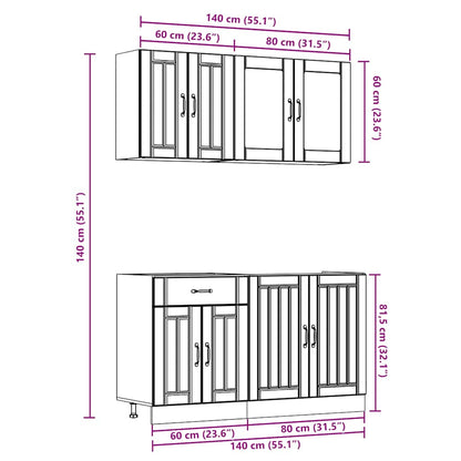 Set Mobili da Cucina 4 pz Lucca Neri Legno Multistrato | homemem39