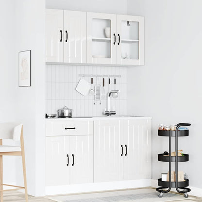 Set Mobili da Cucina 4 pz Lucca Bianchi Lucido in Truciolato | homemem39