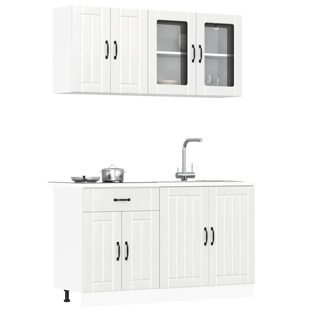 Set Mobili da Cucina 4 pz Kalmar Bianchi Lucido in Truciolato - homemem39
