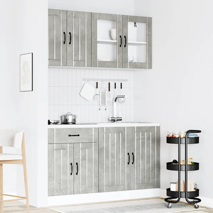 Set Mobili da Cucina 4 pz Lucca Grigio Cemento in Truciolato