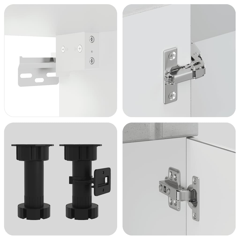 Set Mobili da Cucina 4 pz Kalmar Grigio Cemento in Truciolato - homemem39