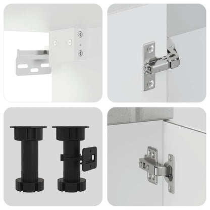 Set Mobili da Cucina 4 pz Kalmar Grigio Cemento in Truciolato - homemem39