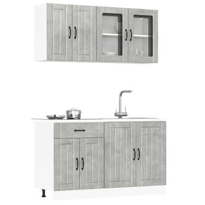 Set Mobili da Cucina 4 pz Kalmar Grigio Cemento in Truciolato - homemem39
