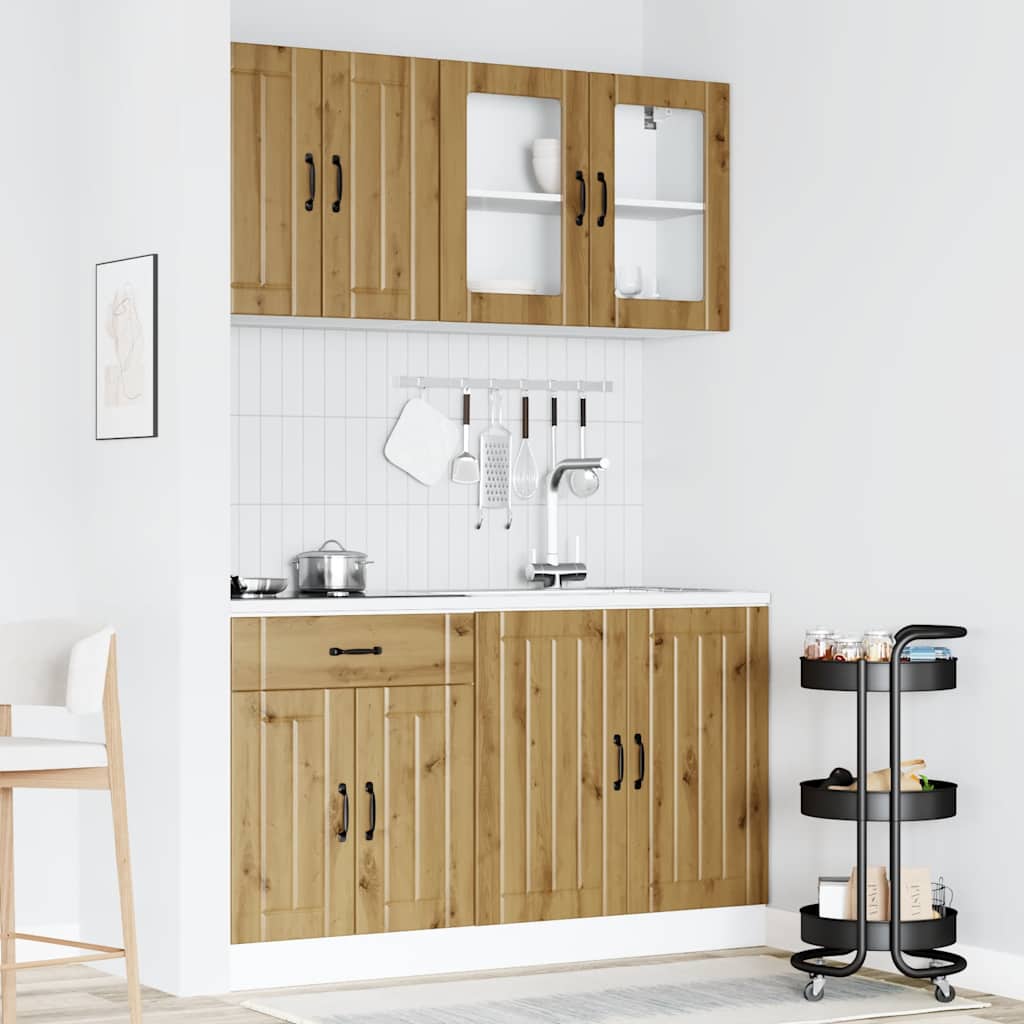 Set Mobili da Cucina 4 pz Kalmar Rovere Artigianale Truciolato | homemem39