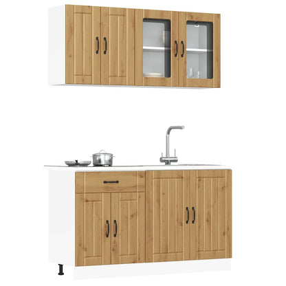 Set Mobili da Cucina 4 pz Kalmar Rovere Artigianale Truciolato | homemem39