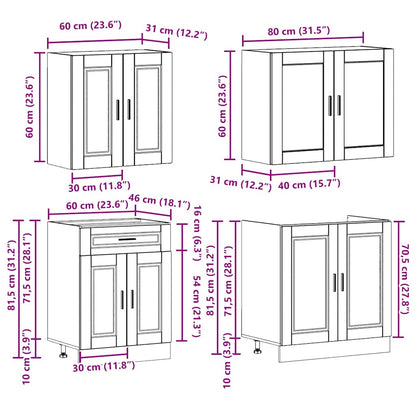 Set Mobili da Cucina 4 pz Porto Neri Legno Multistrato | homemem39