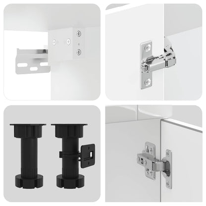 Set Mobili da Cucina 4 pz Porto Bianchi Lucido in Truciolato | homemem39