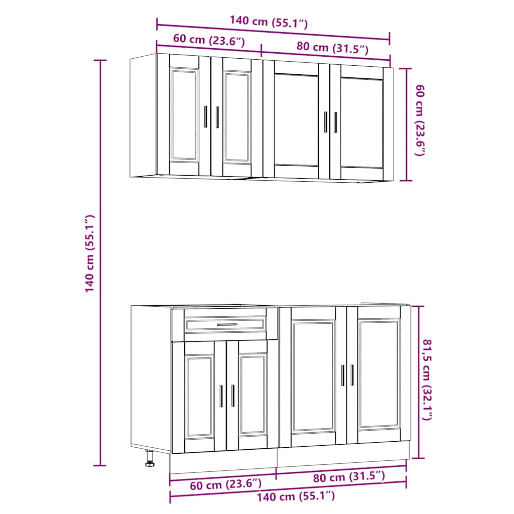 Set Mobili da Cucina 4 pz Porto Bianchi Lucido in Truciolato | homemem39