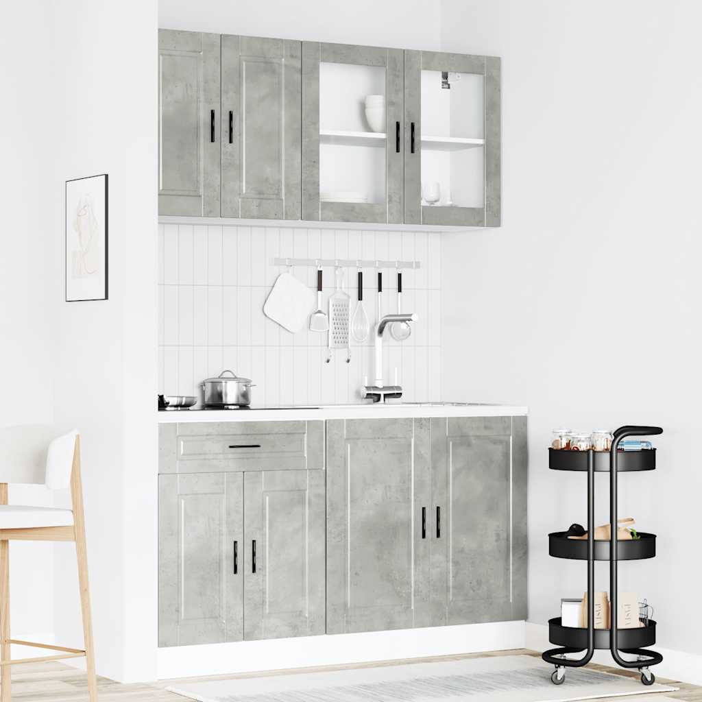 Set Mobili da Cucina 4 pz Porto Grigio Cemento in Truciolato | homemem39