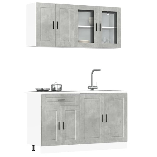 Set Mobili da Cucina 4 pz Porto Grigio Cemento in Truciolato | homemem39