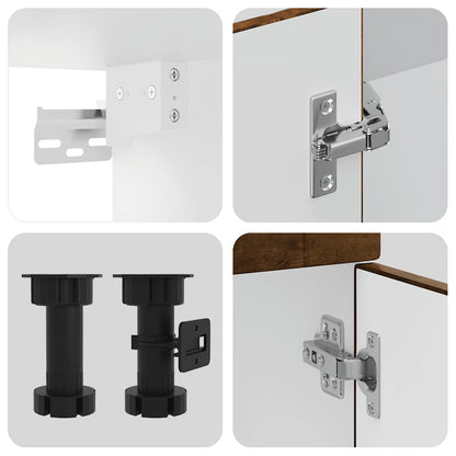 Set Mobili da Cucina 4 pz Porto Rovere Fumo Legno Multistrato - homemem39