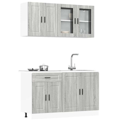 Set Mobili da Cucina 4 pz Porto Grigio Sonoma in Truciolato - homemem39