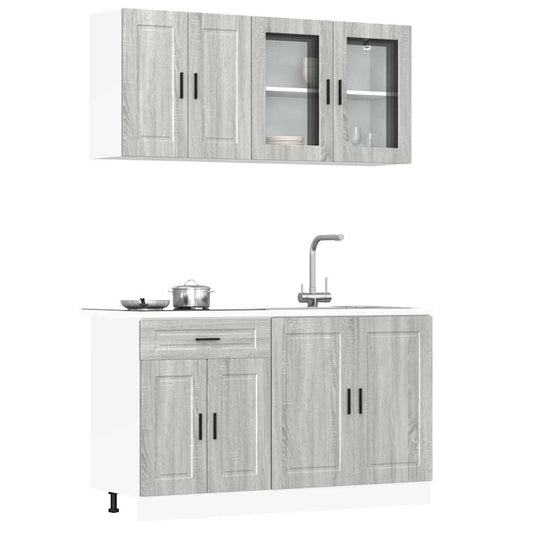 Set Mobili da Cucina 4 pz Porto Grigio Sonoma in Truciolato - homemem39