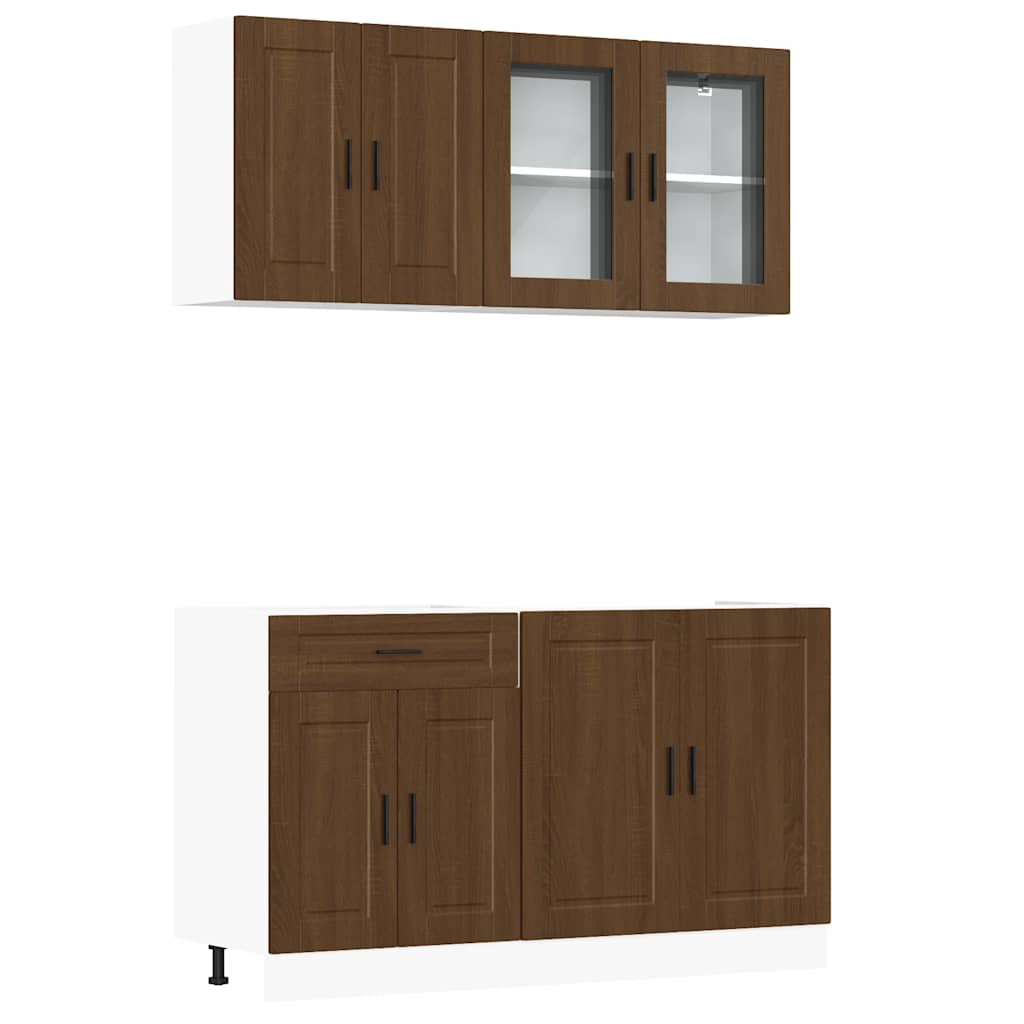 Set Mobili da Cucina 4 pz Porto Rovere Marrone in Truciolato | homemem39