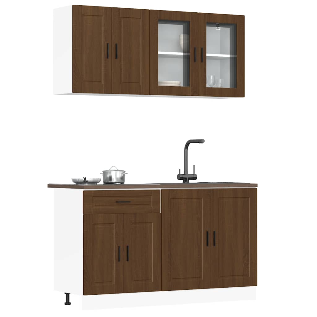 Set Mobili da Cucina 4 pz Porto Rovere Marrone in Truciolato | homemem39