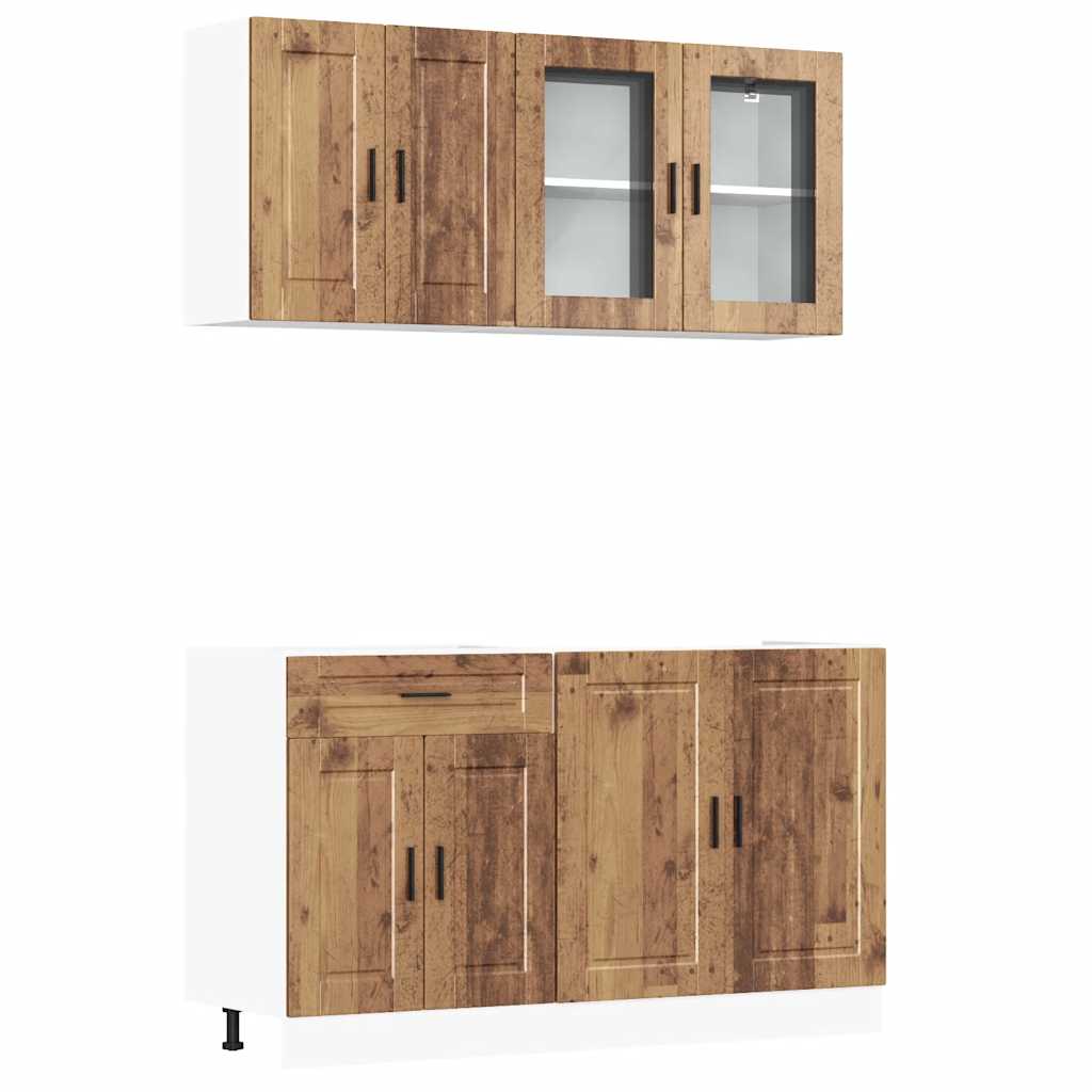 Set Mobili da Cucina 4 pz Porto Legno Vecchio in Truciolato