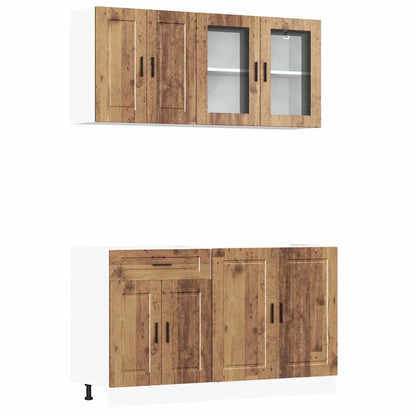 Set Mobili da Cucina 4 pz Porto Legno Vecchio in Truciolato