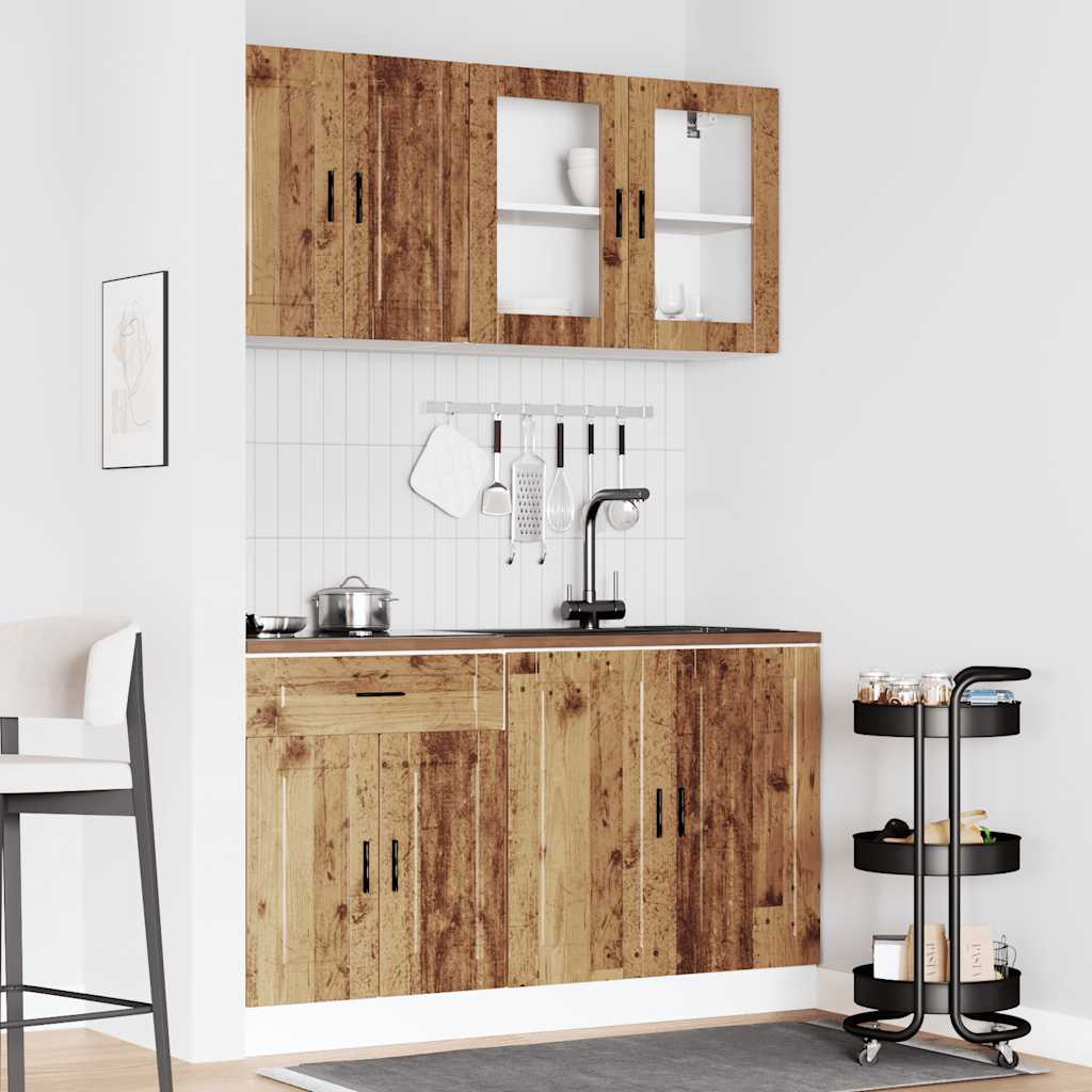Set Mobili da Cucina 4 pz Porto Legno Vecchio in Truciolato