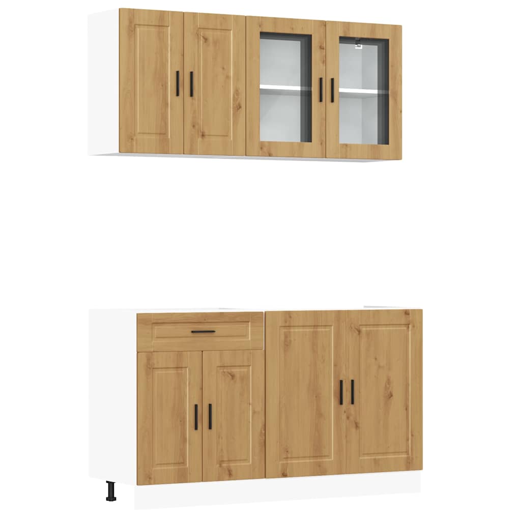 Set Mobili da Cucina 4 pz Kalmar Rovere Artigianale Truciolato | homemem39