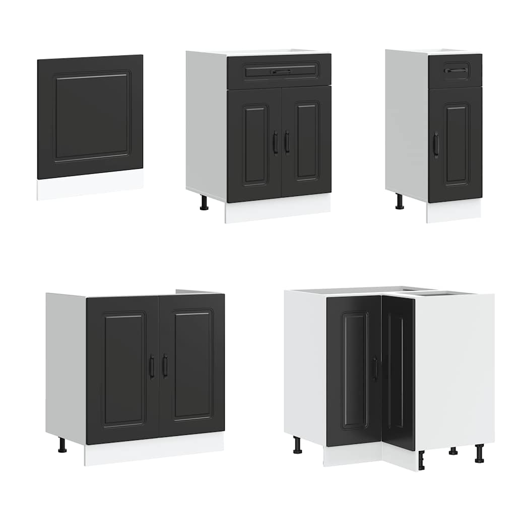 Set Mobili da Cucina 11 pz Kalmar Neri Legno Multistrato