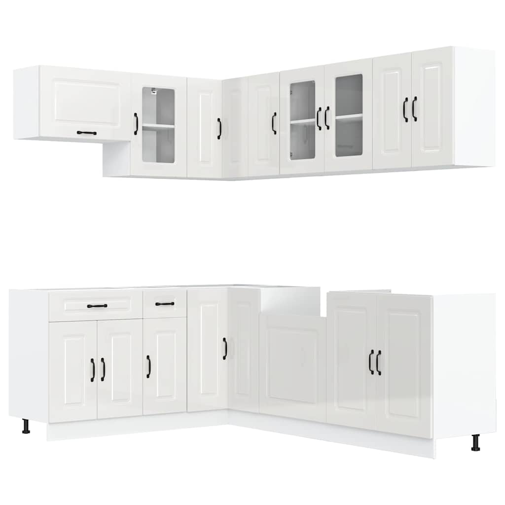 Set Mobili da Cucina 11 pz Kalmar Bianchi Lucido in Truciolato - homemem39
