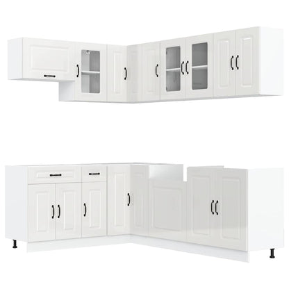 Set Mobili da Cucina 11 pz Kalmar Bianchi Lucido in Truciolato - homemem39