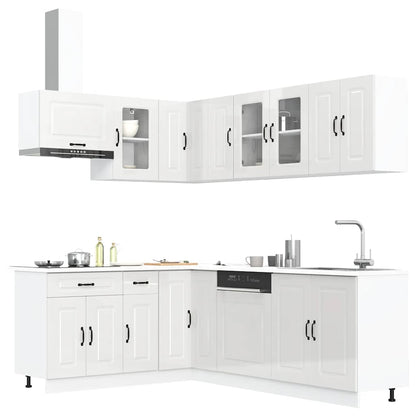 Set Mobili da Cucina 11 pz Kalmar Bianchi Lucido in Truciolato - homemem39