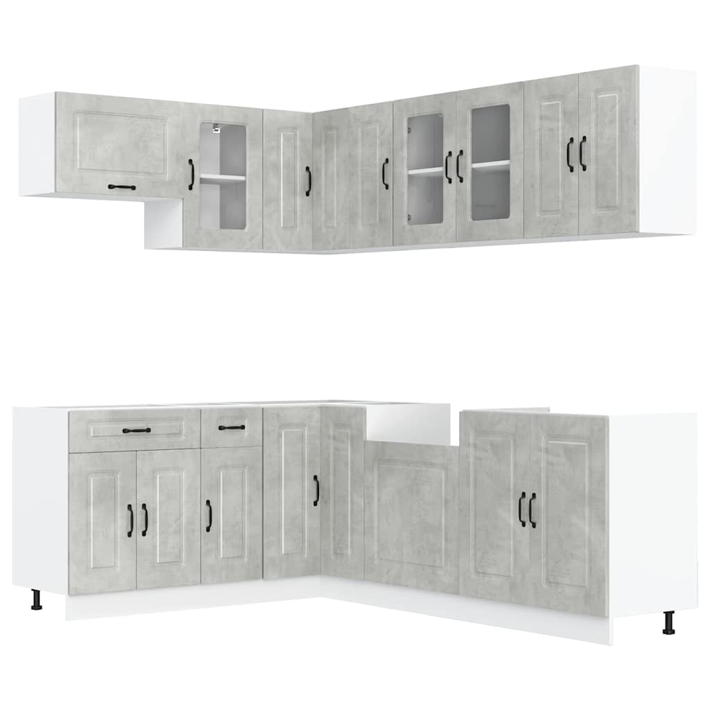 Set Mobili da Cucina 11 pz Kalmar Grigio Cemento in Truciolato | homemem39