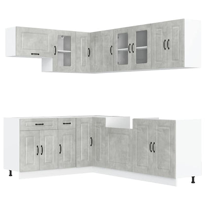 Set Mobili da Cucina 11 pz Kalmar Grigio Cemento in Truciolato | homemem39