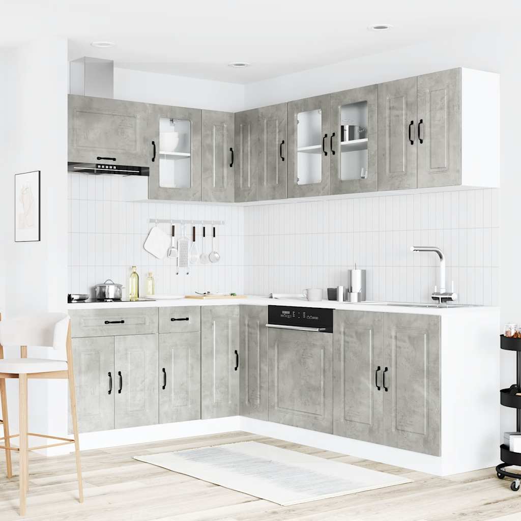 Set Mobili da Cucina 11 pz Kalmar Grigio Cemento in Truciolato | homemem39