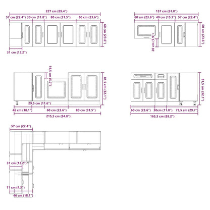 Set Mobili da Cucina 11 pz Kalmar Grigio Cemento in Truciolato | homemem39
