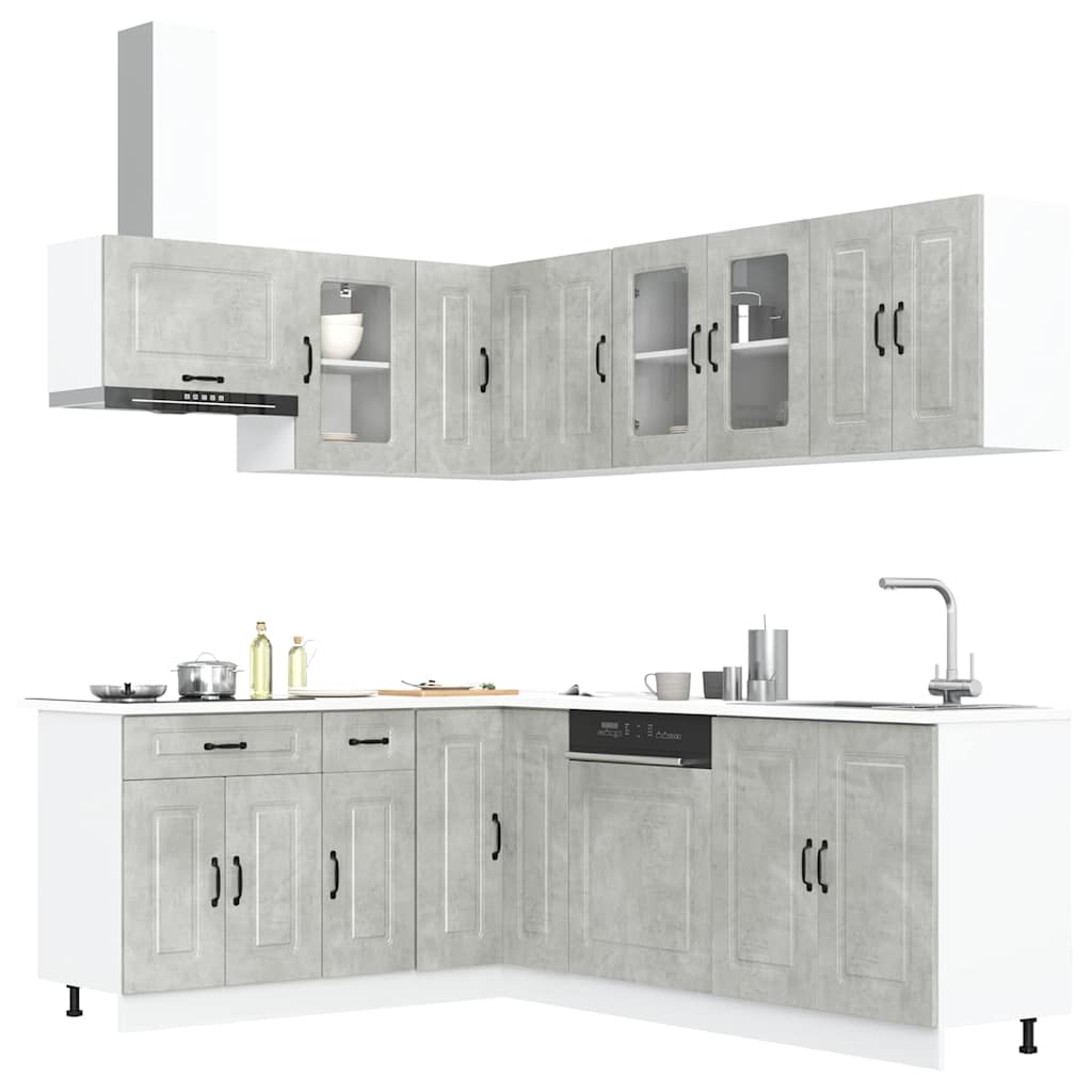 Set Mobili da Cucina 11 pz Kalmar Grigio Cemento in Truciolato | homemem39
