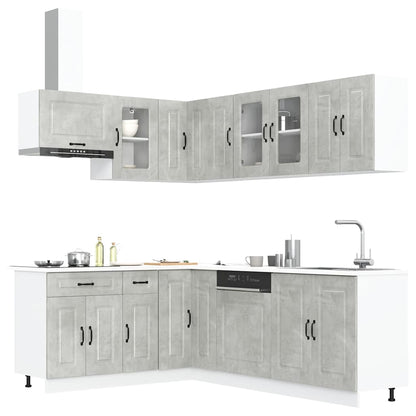 Set Mobili da Cucina 11 pz Kalmar Grigio Cemento in Truciolato | homemem39