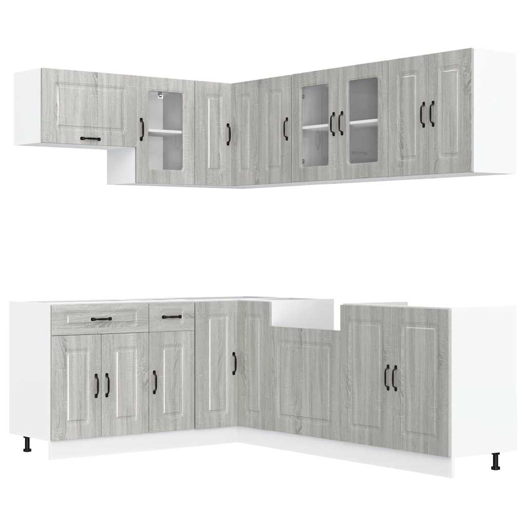 Set Mobili da Cucina 11 pz Kalmar Grigio Sonoma in Truciolato | homemem39