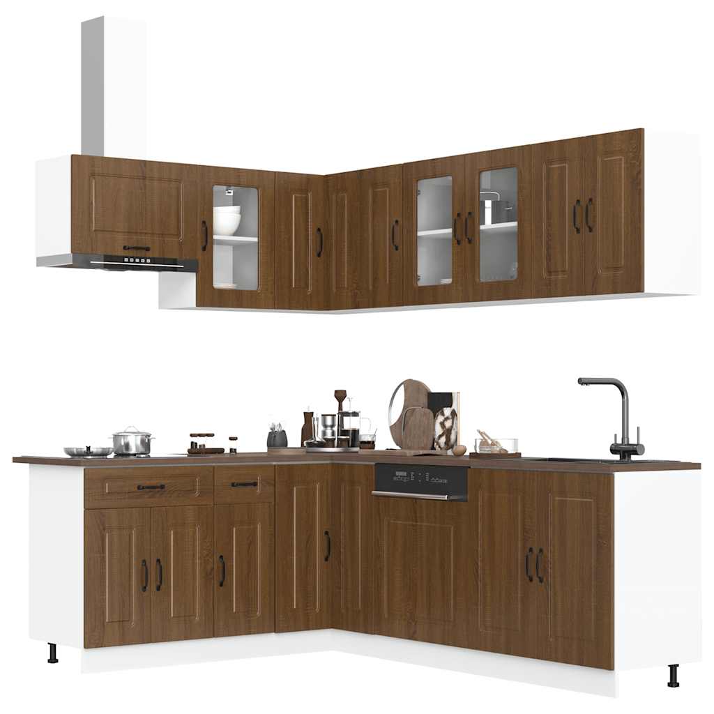 Set Mobili da Cucina 11 pz Kalmar Rovere Marrone in Truciolato | homemem39