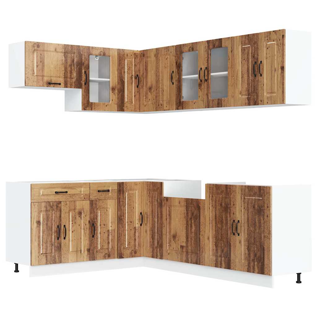 Set Mobili da Cucina 11 pz Kalmar Legno Vecchio in Truciolato | homemem39